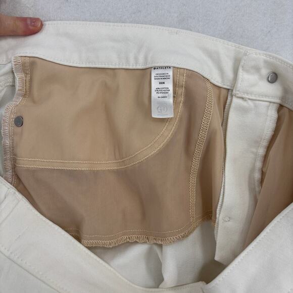 Athleta Sculptek Skinny Ankle Jeans Plus Size 22 White High Rise Stretch Denim - Picture 7 of 12